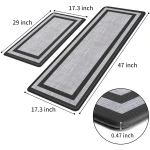 Mattitude Kitchen Mat [2 PCS] Cushioned Anti-Fatigue Non-Skid Waterproof Rugs Ergonomic Comfort Standing Mat for Kitchen, Floor, Office, Sink, Laundry, Black and Gray