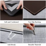 Mattitude Kitchen Mat [2 PCS] Cushioned Anti-Fatigue Non-Skid Waterproof Rugs Ergonomic Comfort Standing Mat for Kitchen, Floor, Office, Sink, Laundry, Black and Gray