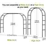 Metal Pergola Arbor,7.5 Feet Wide x 6.4 Feet High or 4.6 Feet Wide x7.9 Feet High,Assemble Freely 2 Sizes,for Various Climbing Plant Wedding Garden Arch Bridal Party Decoration...