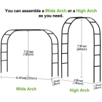 Metal Pergola Arbor,7.5 Feet Wide x 6.4 Feet High or 4.6 Feet Wide x7.9 Feet High,Assemble Freely 2 Sizes,for Various Climbing Plant Wedding Garden Arch Bridal Party Decoration...