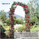 Metal Pergola Arbor,7.5 Feet Wide x 6.4 Feet High or 4.6 Feet Wide x7.9 Feet High,Assemble Freely 2 Sizes,for Various Climbing Plant Wedding Garden Arch Bridal Party Decoration...