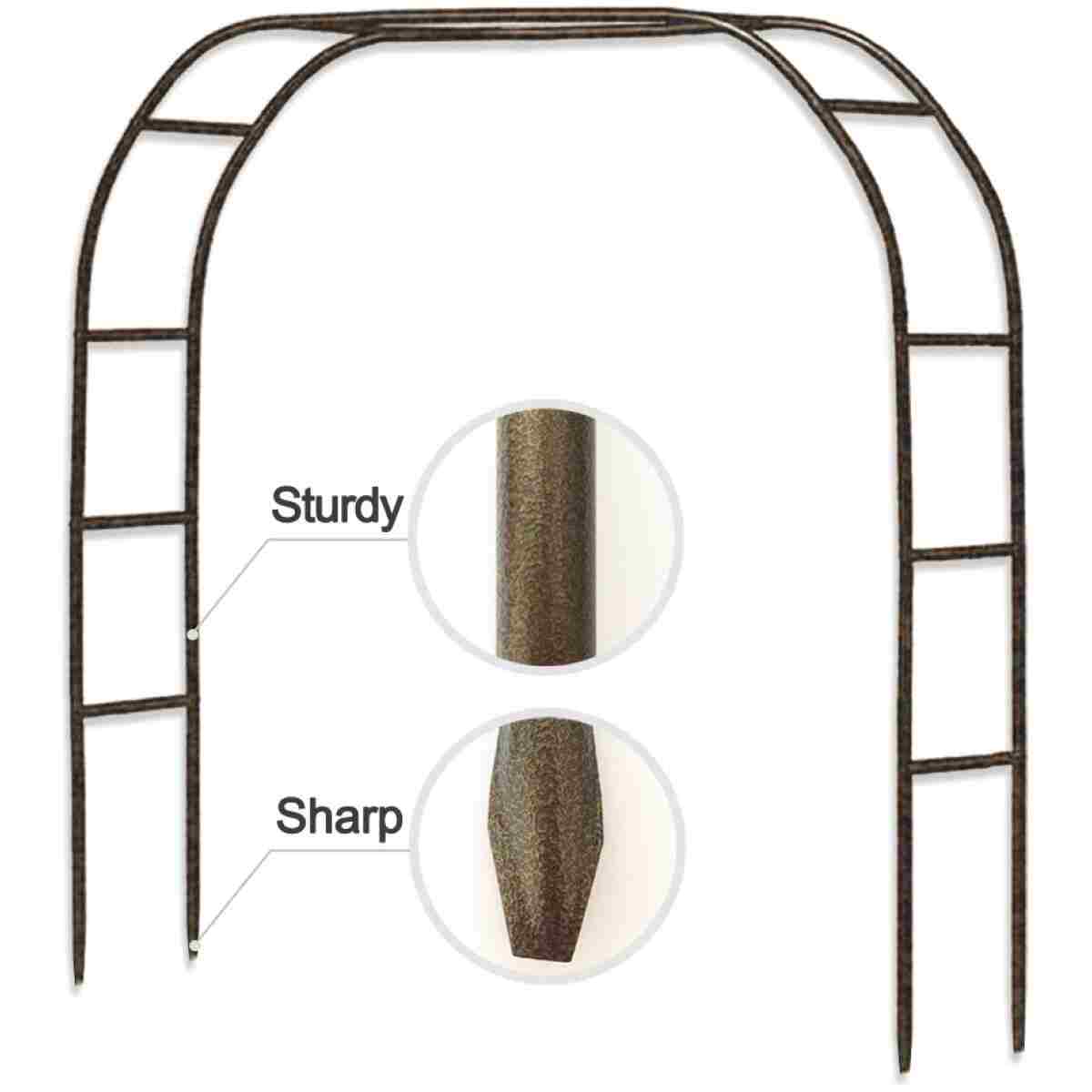 Metal Pergola Arbor,7.5 Feet Wide x 6.4 Feet High or 4.6 Feet Wide x7.9 Feet High,Assemble Freely 2 Sizes,for Various Climbing Plant Wedding Garden Arch Bridal Party Decoration...