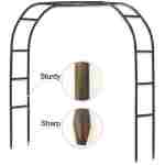 Metal Pergola Arbor,7.5 Feet Wide x 6.4 Feet High or 4.6 Feet Wide x7.9 Feet High,Assemble Freely 2 Sizes,for Various Climbing Plant Wedding Garden Arch Bridal Party Decoration...