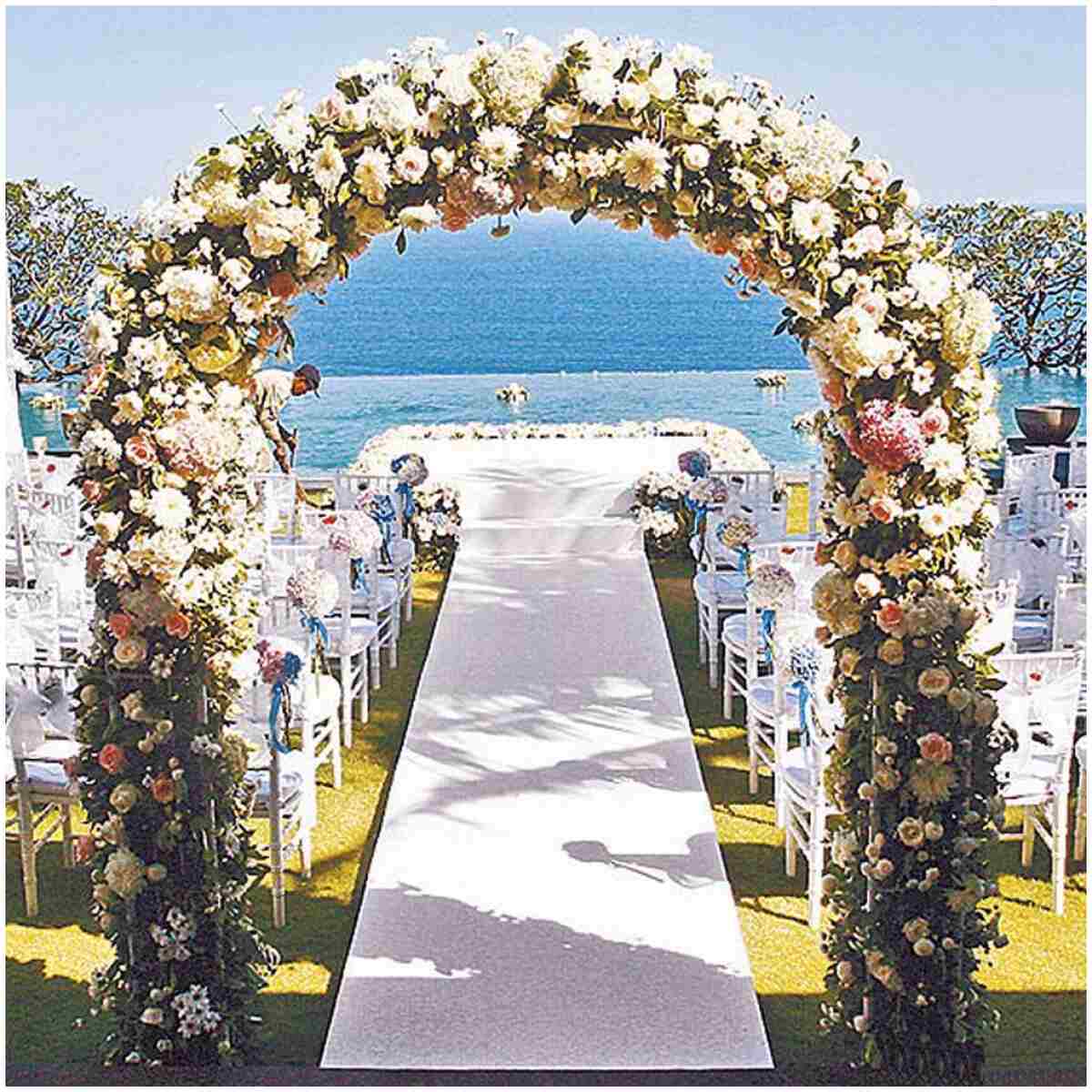 Metal Pergola Arbor,7.5 Feet Wide x 6.4 Feet High or 4.6 Feet Wide x7.9 Feet High,Assemble Freely 2 Sizes,for Various Climbing Plant Wedding Garden Arch Bridal Party Decoration...