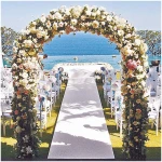 Metal Pergola Arbor,7.5 Feet Wide x 6.4 Feet High or 4.6 Feet Wide x7.9 Feet High,Assemble Freely 2 Sizes,for Various Climbing Plant Wedding Garden Arch Bridal Party Decoration...