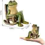 Miniature Frog Garden Statue Home Easter Gifts Decorations Fairy Garden Accessories Outdoor Lights Solar Garden Frog Decor Art Housewarming Gift for Patio,Yard,Lawn...