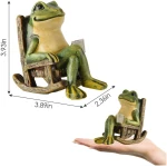 Miniature Frog Garden Statue Home Easter Gifts Decorations Fairy Garden Accessories Outdoor Lights Solar Garden Frog Decor Art Housewarming Gift for Patio,Yard,Lawn...