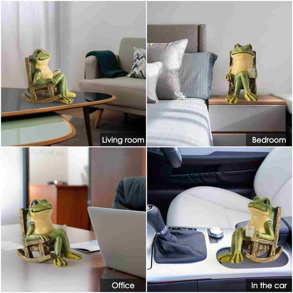 Miniature Frog Garden Statue Home Easter Gifts Decorations Fairy Garden Accessories Outdoor Lights Solar Garden Frog Decor Art Housewarming Gift for Patio,Yard,Lawn...