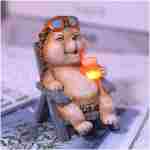 Miniature Frog Garden Statue Home Easter Gifts Decorations Fairy Garden Accessories Outdoor Lights Solar Garden Frog Decor Art Housewarming Gift for Patio,Yard,Lawn...