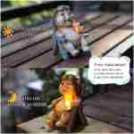 Miniature Frog Garden Statue Home Easter Gifts Decorations Fairy Garden Accessories Outdoor Lights Solar Garden Frog Decor Art Housewarming Gift for Patio,Yard,Lawn...