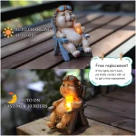 Miniature Frog Garden Statue Home Easter Gifts Decorations Fairy Garden Accessories Outdoor Lights Solar Garden Frog Decor Art Housewarming Gift for Patio,Yard,Lawn...