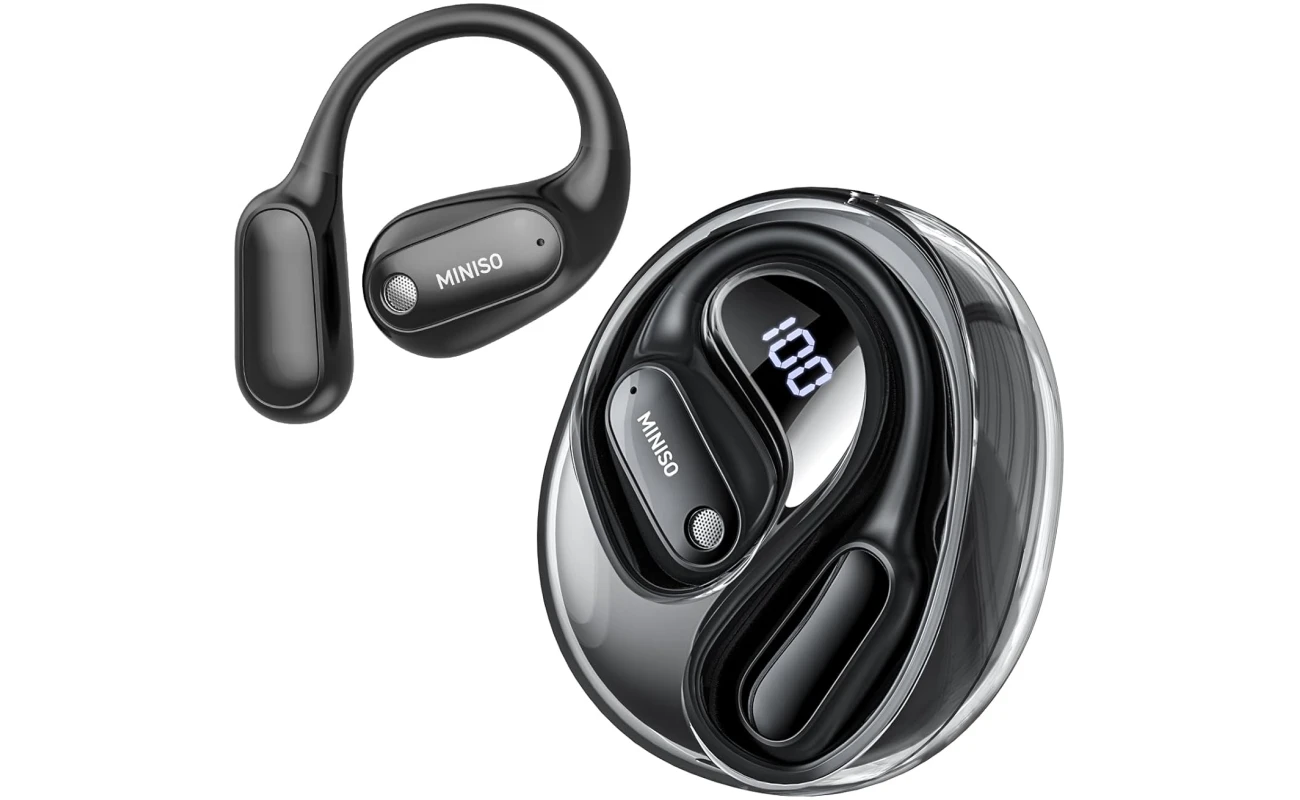 MINISO Language Translator Earbuds, AI Translation Earbuds Real Time with 135 Languages, Bluetooth 6.0, LED Display, Open-Ear Translation Headphones with APP, 60Hrs Playtime for...