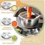 Mixing Bowls with Airtight Lids Set, 26PCS Stainless Steel Khaki Bowls with Grater Attachments, Non-Slip Bottoms & Kitchen Gadgets Set, Size 7, 4, 2.5, 2.0,1.5, 1QT, Great for...