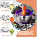 Mixing Bowls with Airtight Lids Set, 26PCS Stainless Steel Khaki Bowls with Grater Attachments, Non-Slip Bottoms & Kitchen Gadgets Set, Size 7, 4, 2.5, 2.0,1.5, 1QT, Great for...