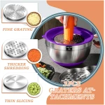 Mixing Bowls with Airtight Lids Set, 26PCS Stainless Steel Khaki Bowls with Grater Attachments, Non-Slip Bottoms & Kitchen Gadgets Set, Size 7, 4, 2.5, 2.0,1.5, 1QT, Great for...