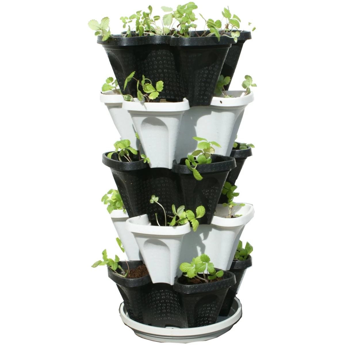 Mr. Stacky Multiple Color (Black + White) 5 Layer 13inch Vertical Planter
