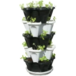 Mr. Stacky Multiple Color (Black + White) 5 Layer 13inch Vertical Planter