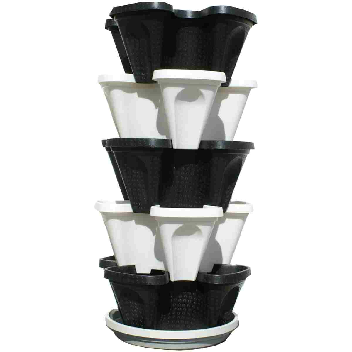 Mr. Stacky Multiple Color (Black + White) 5 Layer 13inch Vertical Planter