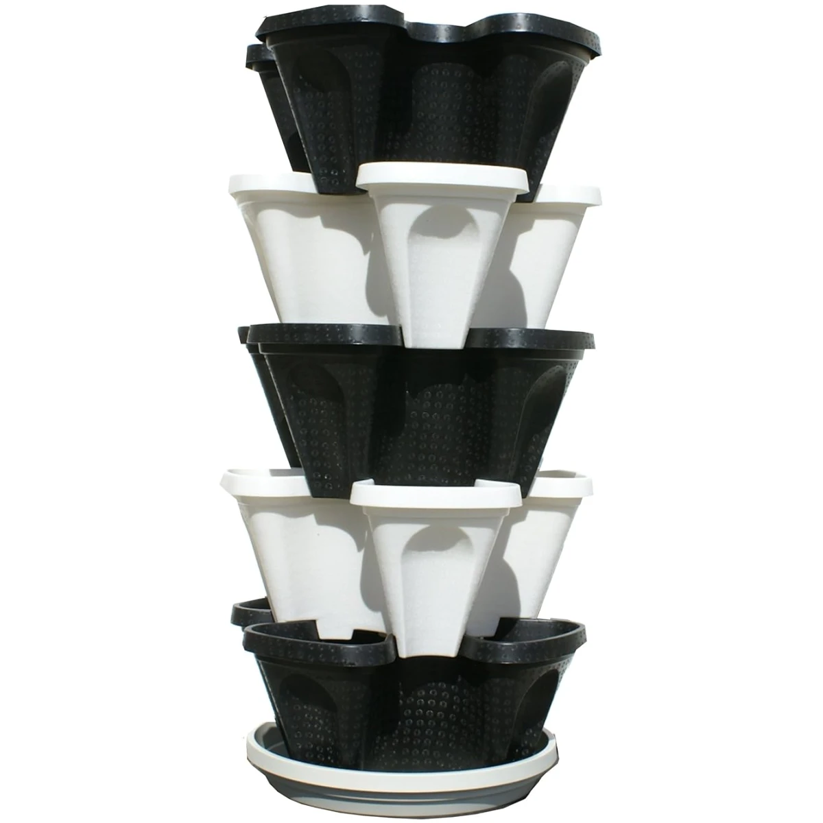 Mr. Stacky Multiple Color (Black + White) 5 Layer 13inch Vertical Planter