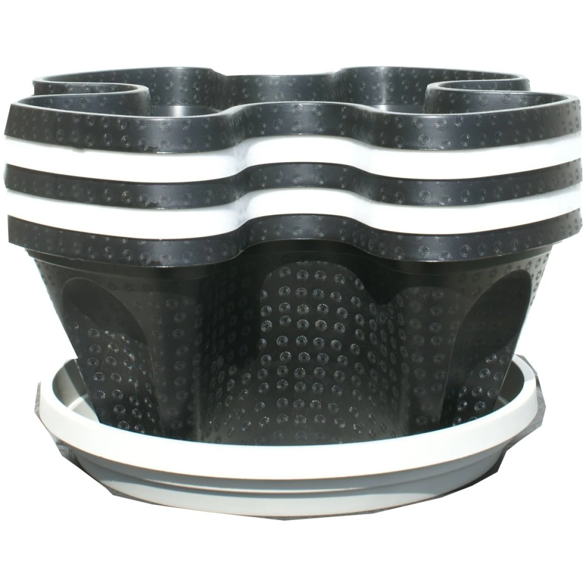 Mr. Stacky Multiple Color (Black + White) 5 Layer 13inch Vertical Planter