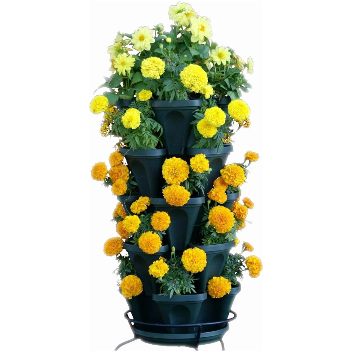 Mr. Stacky Multiple Color (Black + White) 5 Layer 13inch Vertical Planter
