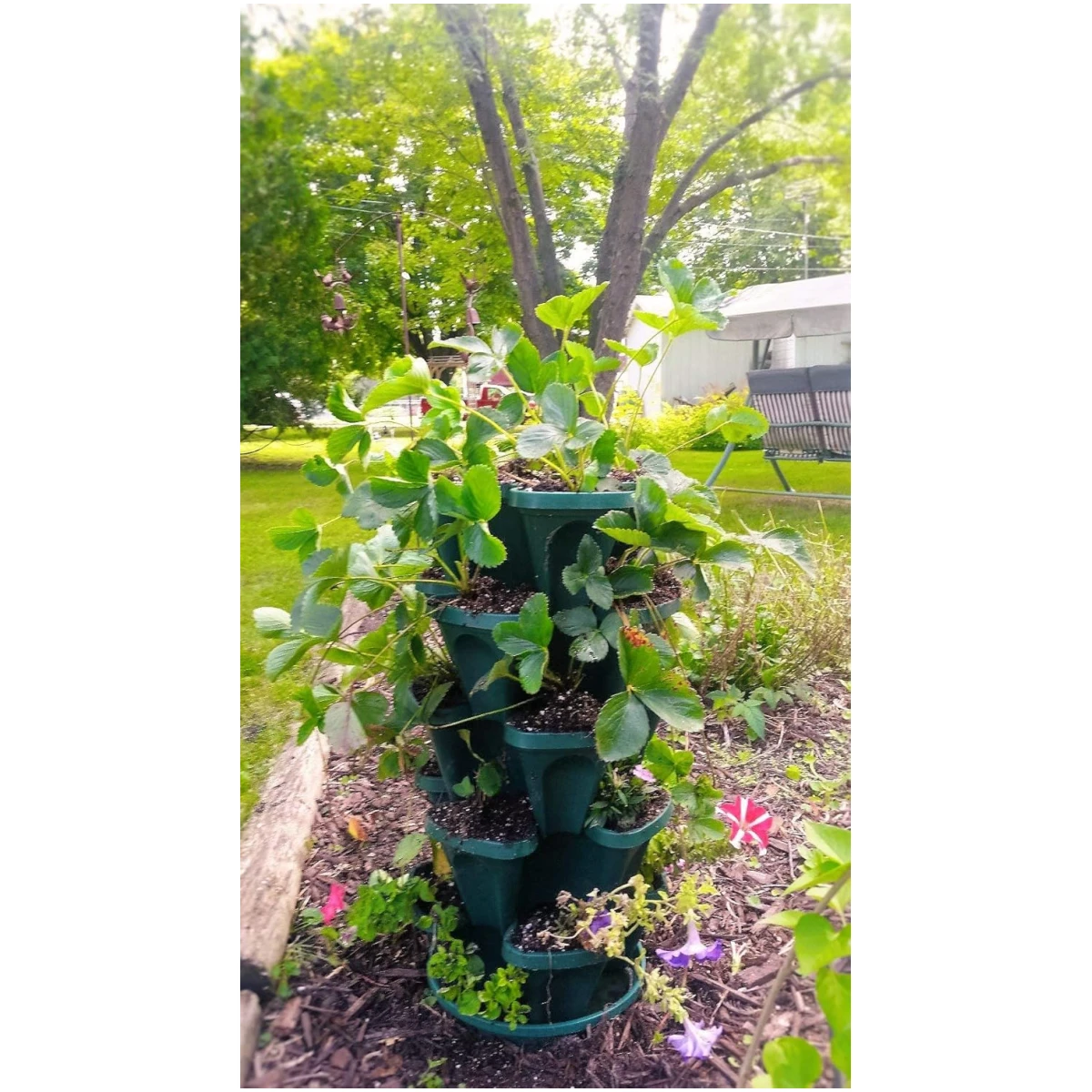 Mr. Stacky Multiple Color (Black + White) 5 Layer 13inch Vertical Planter