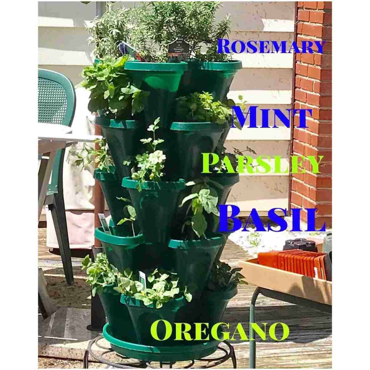 Mr. Stacky Multiple Color (Black + White) 5 Layer 13inch Vertical Planter