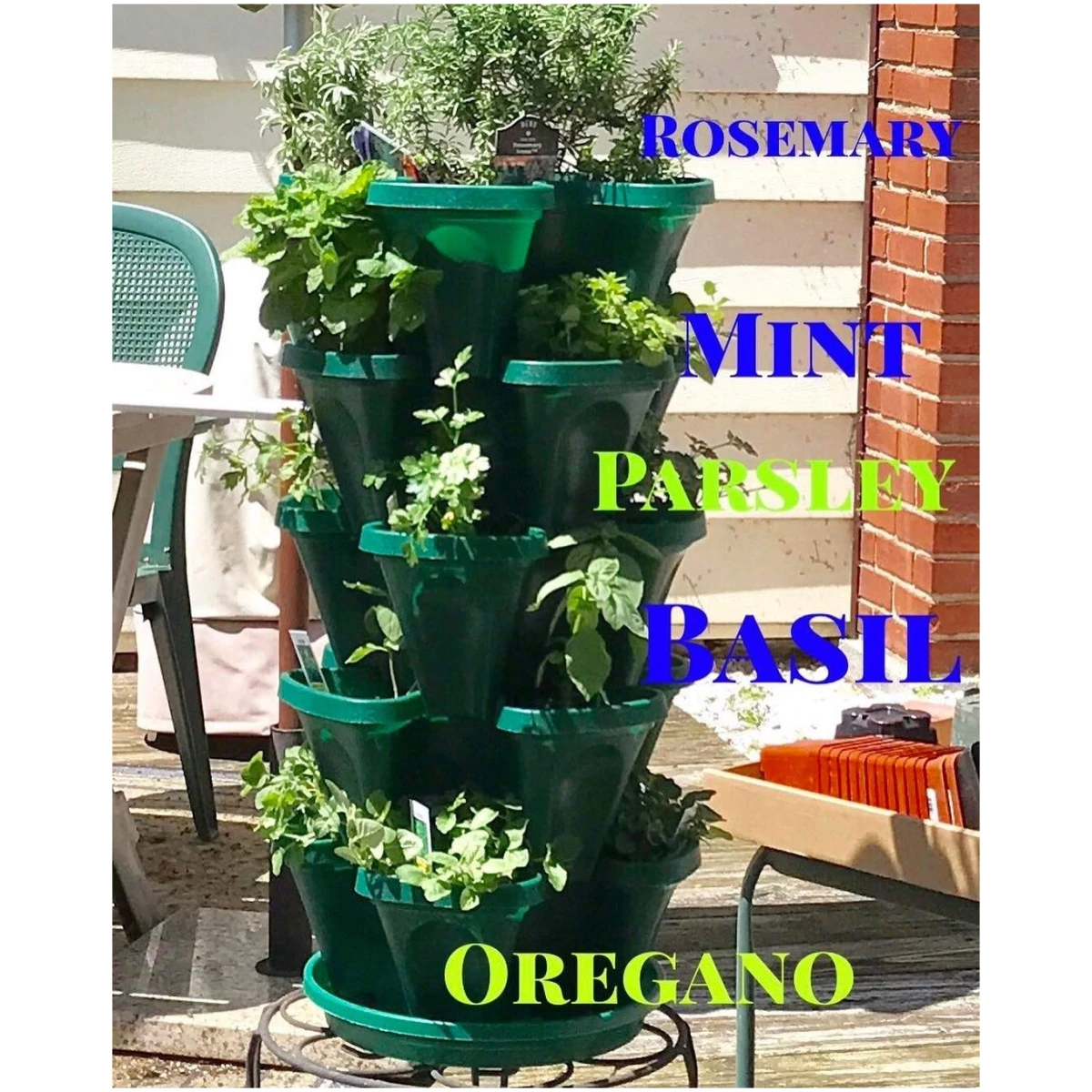 Mr. Stacky Multiple Color (Black + White) 5 Layer 13inch Vertical Planter