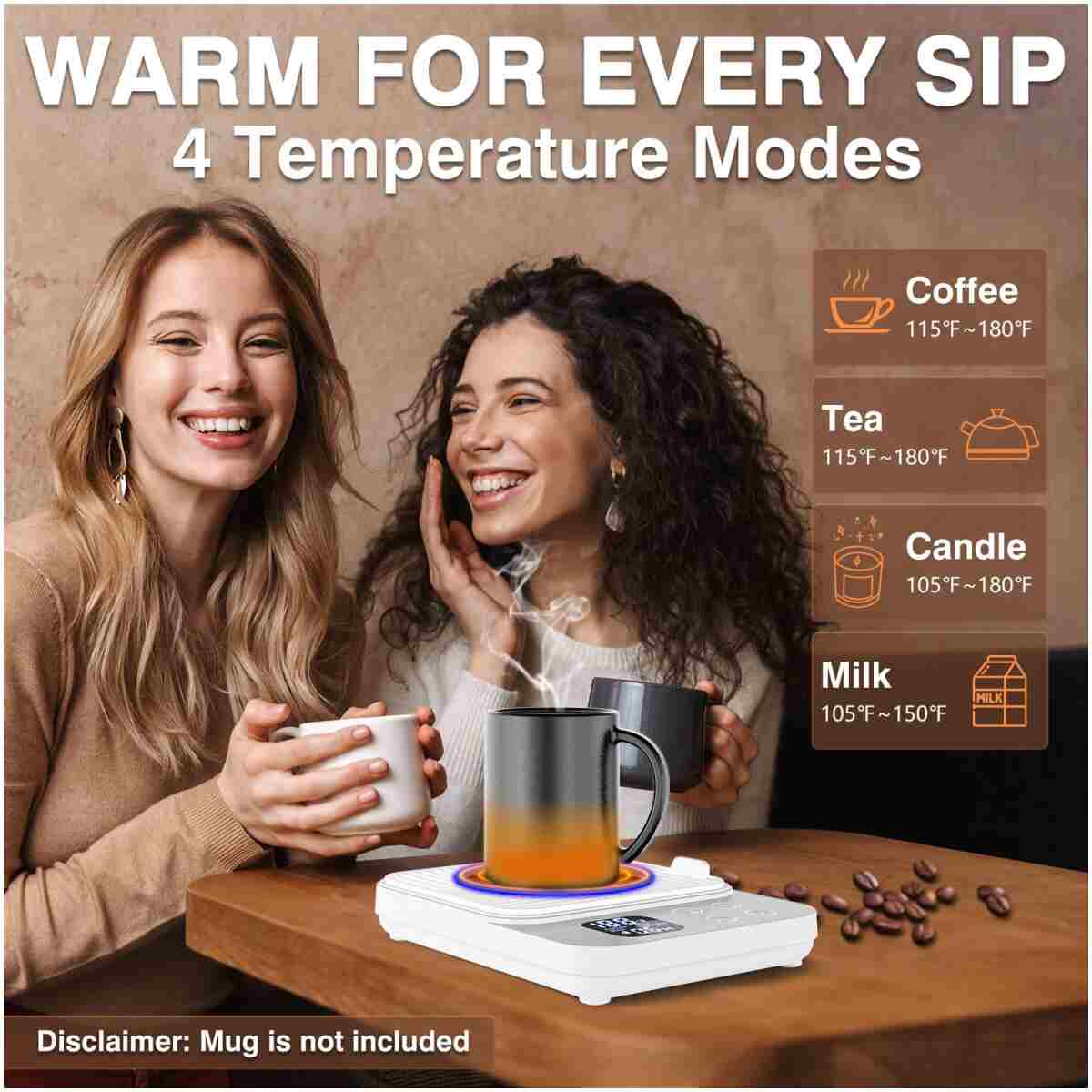 Mug Warmer Gifts for Men - 36W Faster Heating Coffee Cup Warmer for Desk Tea Lovers Gift Ideas Coffee Accessories Candle Warmers Plate w/Auto On/Off Mugs Heater Electric Smart...