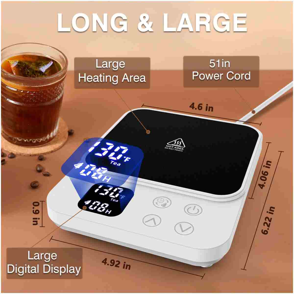 Mug Warmer Gifts for Men - 36W Faster Heating Coffee Cup Warmer for Desk Tea Lovers Gift Ideas Coffee Accessories Candle Warmers Plate w/Auto On/Off Mugs Heater Electric Smart...