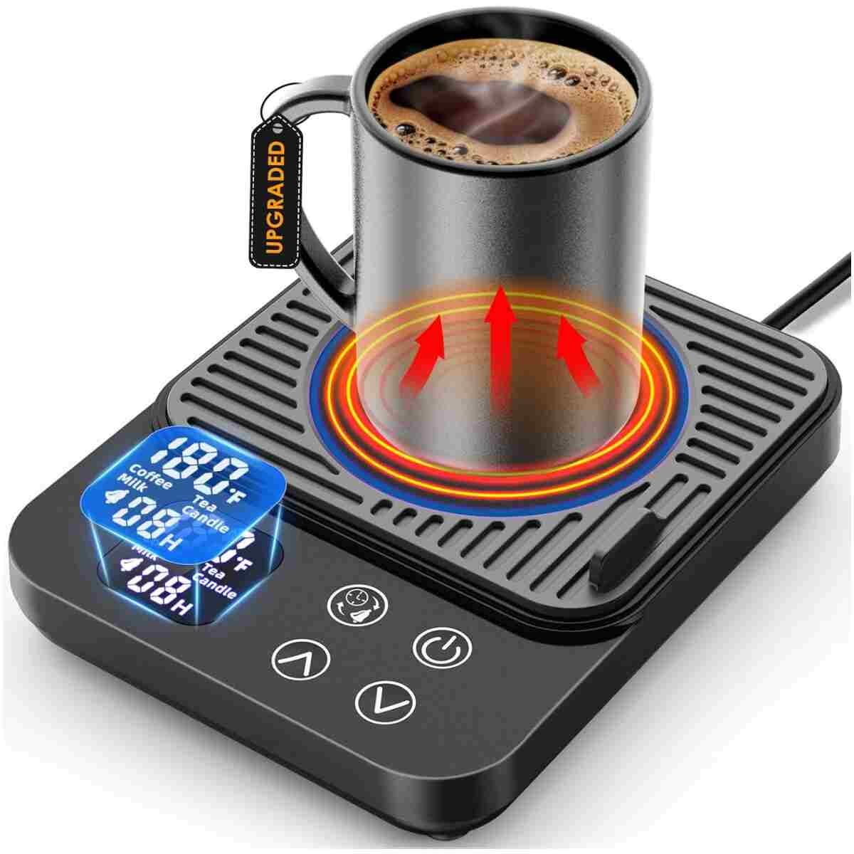 Mug Warmer Gifts for Men - 36W Faster Heating Coffee Cup Warmer for Desk Tea Lovers Gift Ideas Coffee Accessories Candle Warmers Plate w/Auto On/Off Mugs Heater Electric Smart...