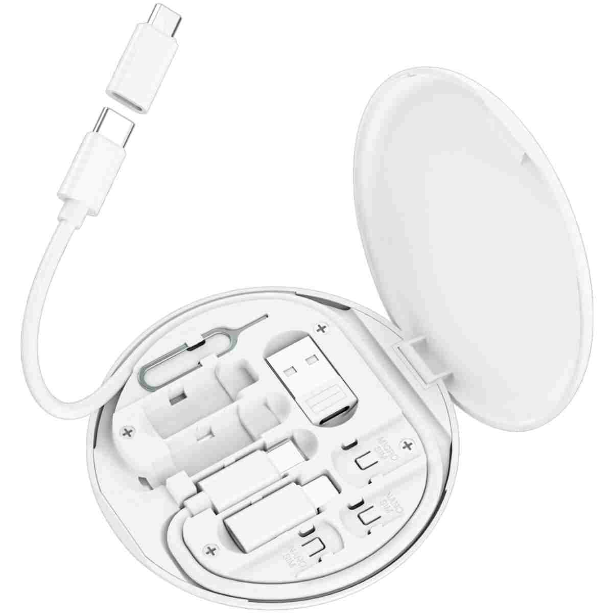 Multi USB Charging Adapter Cable Kit, USB C to iOS Device Adapter Box, Conversion Set USB A & Type C to Male Micro/Type C/iOS Device, Data Transfer, Card Storage, Tray Eject...