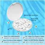 Multi USB Charging Adapter Cable Kit, USB C to iOS Device Adapter Box, Conversion Set USB A & Type C to Male Micro/Type C/iOS Device, Data Transfer, Card Storage, Tray Eject...