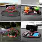 Multifunction Car Anti-Slip Mat Auto Phone Holder, Universal Multifunction Car Dashboard Mat with Phone Holder in Car, Anti-Slip Universal Phone Holder with Extra Large Pad for...