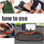 Multifunction Car Anti-Slip Mat Auto Phone Holder, Universal Multifunction Car Dashboard Mat with Phone Holder in Car, Anti-Slip Universal Phone Holder with Extra Large Pad for...