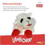 Multipet Lamb Chop Dog Plush Toy - Squeaky Toy for All Dogs - Extra Soft Plush - Stuffed Animal Dog Toy for Cuddling & Playing - Cute Pet Toy (6", Cream)
