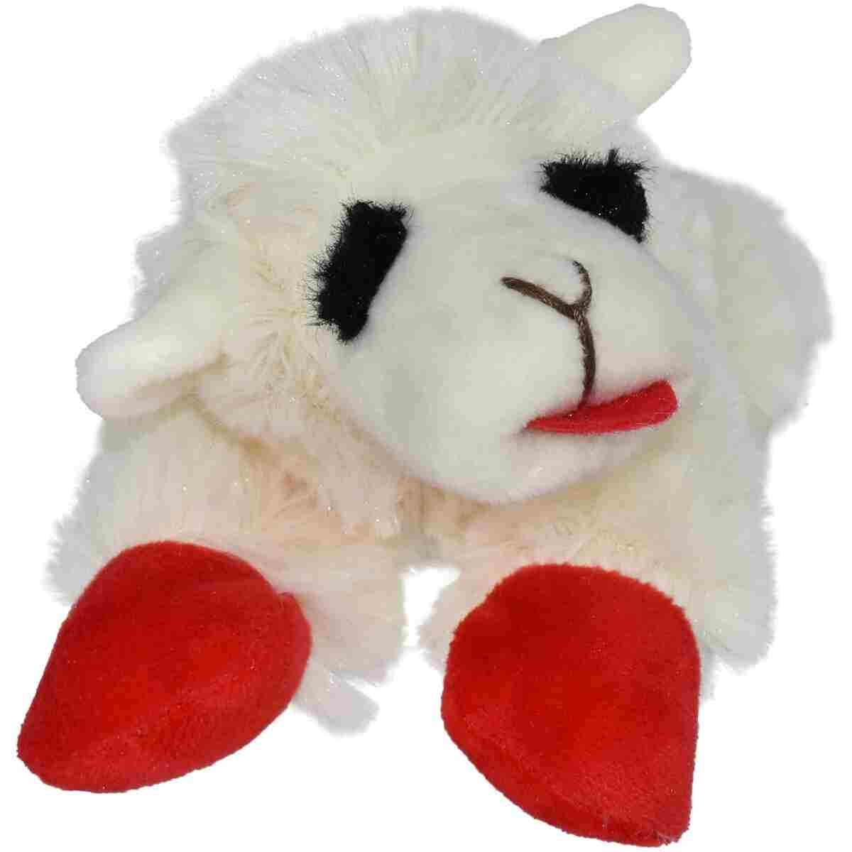 Multipet Lamb Chop Dog Plush Toy - Squeaky Toy for All Dogs - Extra Soft Plush - Stuffed Animal Dog Toy for Cuddling & Playing - Cute Pet Toy (6", Cream)
