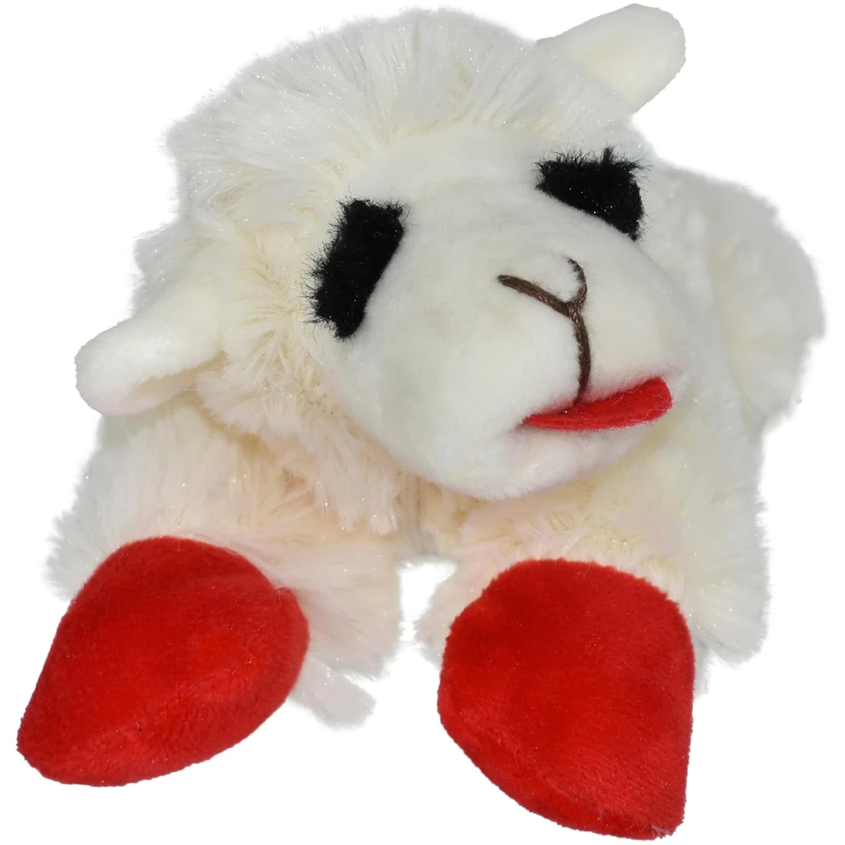 Multipet Lamb Chop Dog Plush Toy - Squeaky Toy for All Dogs - Extra Soft Plush - Stuffed Animal Dog Toy for Cuddling & Playing - Cute Pet Toy (6", Cream)