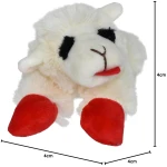 Multipet Lamb Chop Dog Plush Toy - Squeaky Toy for All Dogs - Extra Soft Plush - Stuffed Animal Dog Toy for Cuddling & Playing - Cute Pet Toy (6", Cream)