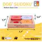 My Intelligent Pets Sudoku Puzzle for Small Dogs and Cats – Basic Brain Pet Toy with 4 Treat-Hiding Holes – Medium Size, Wood and Plastic