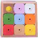 My Intelligent Pets Sudoku Puzzle for Small Dogs and Cats – Basic Brain Pet Toy with 4 Treat-Hiding Holes – Medium Size, Wood and Plastic