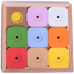 My Intelligent Pets Sudoku Puzzle for Small Dogs and Cats – Basic Brain Pet Toy with 4 Treat-Hiding Holes – Medium Size, Wood and Plastic