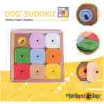 My Intelligent Pets Sudoku Puzzle for Small Dogs and Cats – Basic Brain Pet Toy with 4 Treat-Hiding Holes – Medium Size, Wood and Plastic