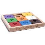 My Intelligent Pets Sudoku Puzzle for Small Dogs and Cats – Basic Brain Pet Toy with 4 Treat-Hiding Holes – Medium Size, Wood and Plastic