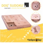 My Intelligent Pets Wooden Sudoku Puzzle for Medium to Large Dogs – Expert Brain Pet Toy with 9 Treat-Hiding Holes – Large Size, Wood