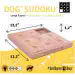 My Intelligent Pets Wooden Sudoku Puzzle for Medium to Large Dogs – Expert Brain Pet Toy with 9 Treat-Hiding Holes – Large Size, Wood