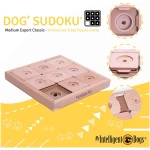 My Intelligent Pets Wooden Sudoku Puzzle for Medium to Large Dogs – Expert Brain Pet Toy with 9 Treat-Hiding Holes – Large Size, Wood