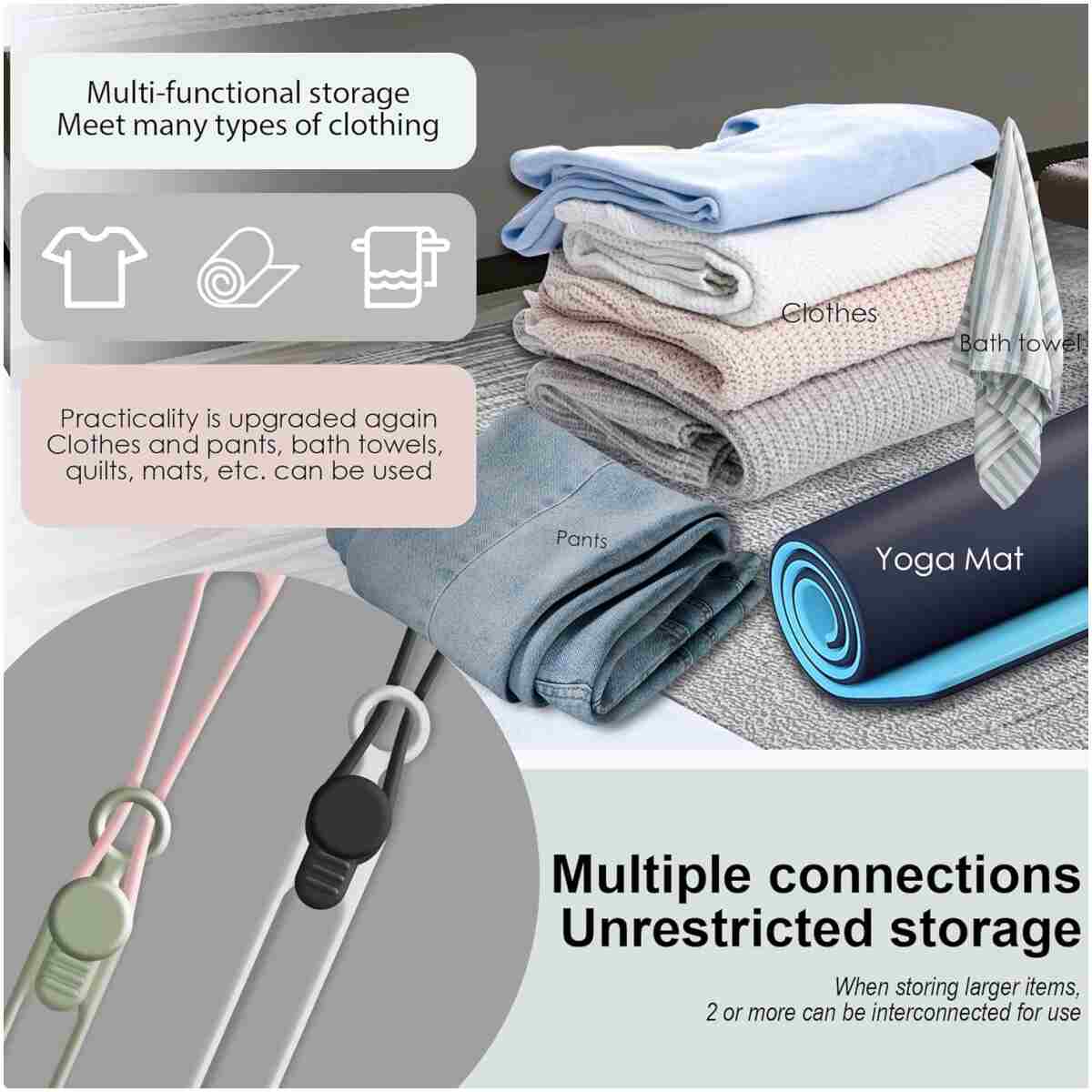 Nearockle 24Pcs Silicone Cable Straps Cord Organizer for Bundling Earphone, Phone Charger, Computer Cords, Reusable Cable Ties Wire Organizer in Home,Office,Kitchen,School (4...
