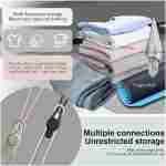 Nearockle 24Pcs Silicone Cable Straps Cord Organizer for Bundling Earphone, Phone Charger, Computer Cords, Reusable Cable Ties Wire Organizer in Home,Office,Kitchen,School (4...