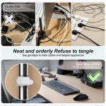 Nearockle 24Pcs Silicone Cable Straps Cord Organizer for Bundling Earphone, Phone Charger, Computer Cords, Reusable Cable Ties Wire Organizer in Home,Office,Kitchen,School (4...